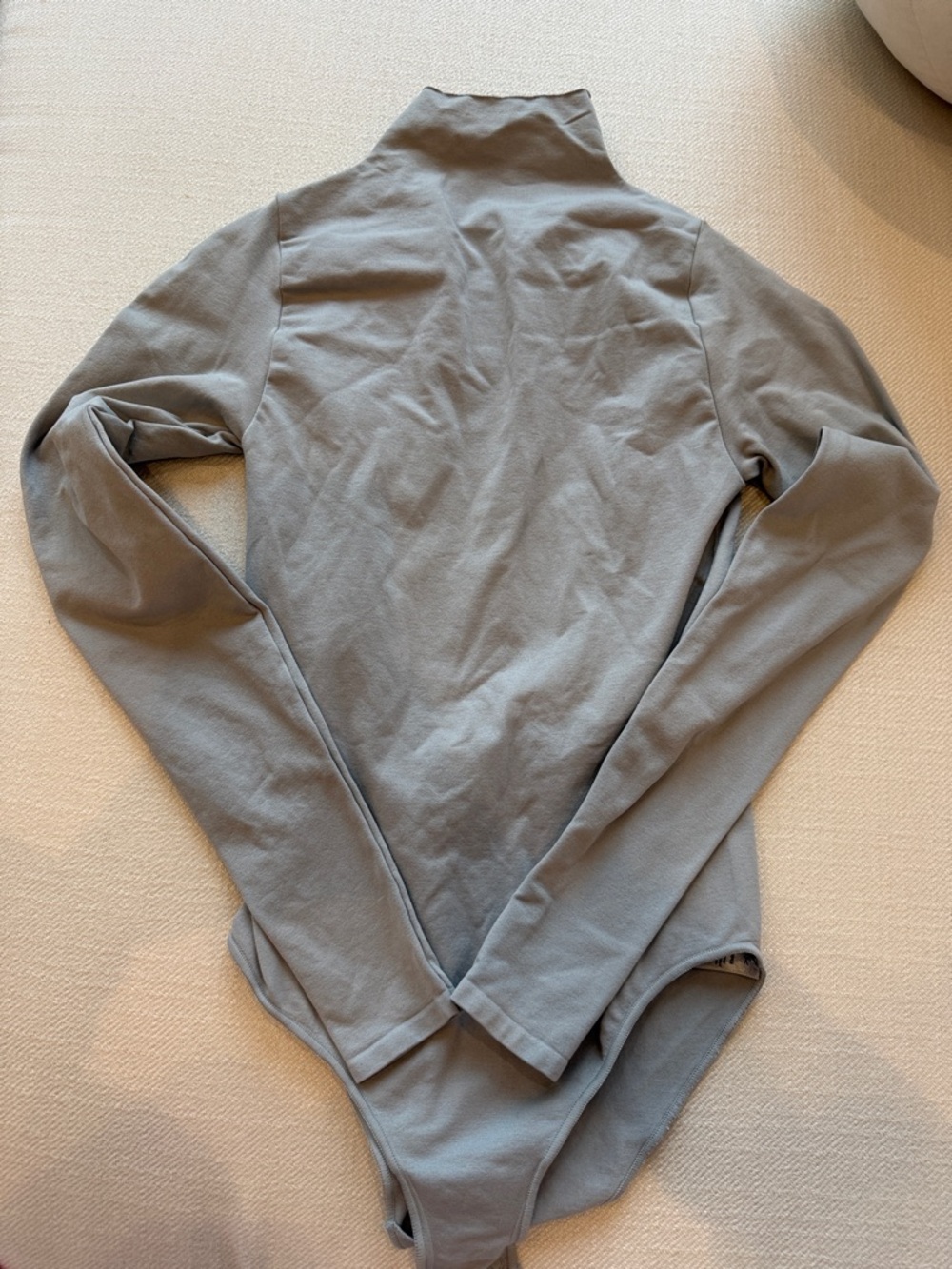 SKIMS Long Sleeve Mock Neck Bodysuit - Light Gray